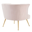 Modway Veronica Modern Channel Tufted Performance Velvet Armchair in Pink