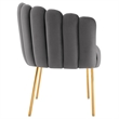 Modway Sanna Modern Channel Tufted Performance Velvet Armchair in Gray/Gold