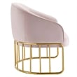Modway Legacy Modern Performance Velvet Armchair in Pink/Gold