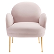 Modway Transcend Modern Performance Velvet Armchair in Pink/Gold