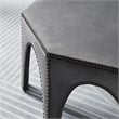 Modway Victory Modern Performance Velvet Ottoman in Gray/Black