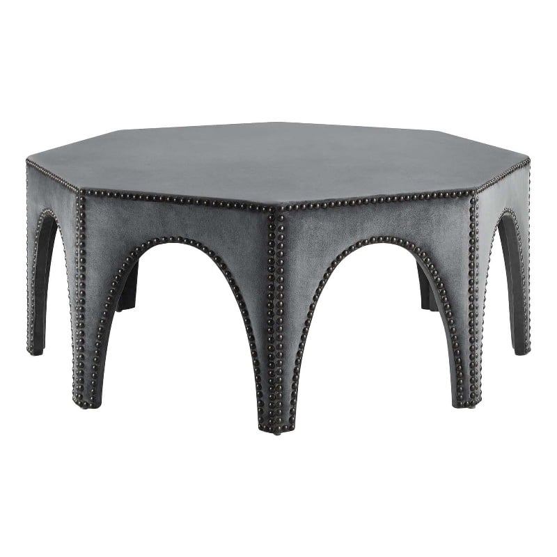 Modway Victory Modern Performance Velvet Ottoman in Gray/Black
