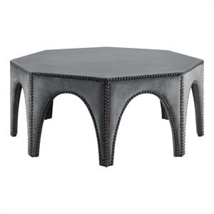 Modway Victory Modern Performance Velvet Ottoman in Gray/Black