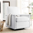 Modway Ashton Upholstered Modern Fabric Swivel Chair in White