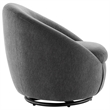 Modway Buttercup Upholstered Fabric Swivel Chair in Black/Charcoal