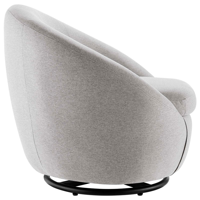 Modway Buttercup Upholstered Fabric Swivel Chair in Black/Light Gray
