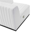 Modway Conjure Modern Channel Tufted Fabric Right-Arm Chair in White