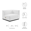 Modway Conjure Modern Channel Tufted Fabric Right-Arm Chair in White