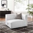Modway Conjure Modern Channel Tufted Fabric Right-Arm Chair in White
