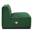 Modway Conjure Modern Channel Tufted Velvet Armless Chair in Emerald Green