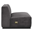 Modway Conjure Modern Channel Tufted Velvet Armless Chair in Gray