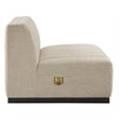 Modway Conjure Modern Channel Tufted Fabric Armless Chair in Beige/Black