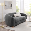 Modway Abundant Beech Wood and Boucle Upholstered Fabric Sofa in Charcoal