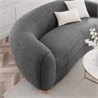 Modway Abundant Beech Wood and Boucle Upholstered Fabric Sofa in Charcoal