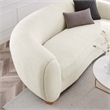 Modway Abundant Beech Wood and Boucle Upholstered Fabric Sofa in Ivory