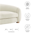 Modway Abundant Beech Wood and Boucle Upholstered Fabric Sofa in Ivory