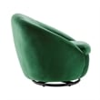 Modway Buttercup Performance Velvet Swivel Chair in Black/Emerald Green