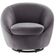 Modway Buttercup Performance Velvet Swivel Chair in Black/Gray