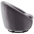 Modway Buttercup Performance Velvet Swivel Chair in Black/Gray