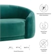 Modway Contessa Modern Performance Velvet & Foam Sofa in Teal Blue