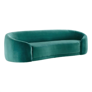 Modway Contessa Modern Performance Velvet & Foam Sofa in Teal Blue