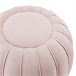 Modway Celebrate Modern Channel Tufted Performance Velvet Ottoman in Pink