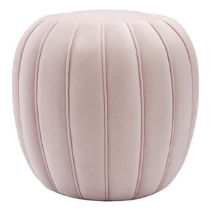 Modway Celebrate Modern Channel Tufted Performance Velvet Ottoman in Pink