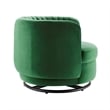 Modway Embrace Upholstered Velvet Fabric Swivel Chair in Black/Emerald Green