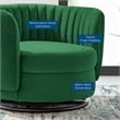 Modway Embrace Upholstered Velvet Fabric Swivel Chair in Black/Emerald Green