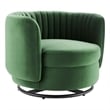 Modway Embrace Upholstered Velvet Fabric Swivel Chair in Black/Emerald Green