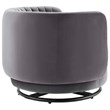 Modway Embrace Upholstered Velvet Fabric Swivel Chair in Black/Gray