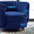 Modway Embrace Upholstered Velvet Fabric Swivel Chair in Black/Navy