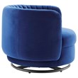 Modway Embrace Upholstered Velvet Fabric Swivel Chair in Black/Navy