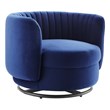 Modway Embrace Upholstered Velvet Fabric Swivel Chair in Black/Navy