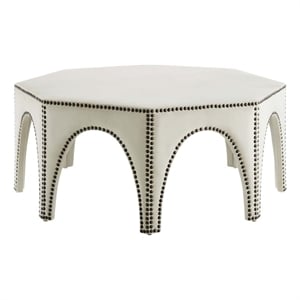 Modway Victory Modern Performance Velvet Ottoman in Ivory/Black