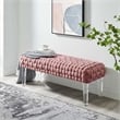 Modway Prologue Modern Woven Performance Velvet Ottoman in Dusty Rose Pink