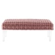 Modway Prologue Modern Woven Performance Velvet Ottoman in Dusty Rose Pink