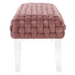 Modway Prologue Modern Woven Performance Velvet Ottoman in Dusty Rose Pink