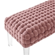 Modway Prologue Modern Woven Performance Velvet Ottoman in Dusty Rose Pink