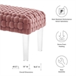 Modway Prologue Modern Woven Performance Velvet Ottoman in Dusty Rose Pink