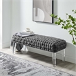 Modway Prologue Modern Woven Performance Velvet Ottoman in Gray