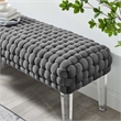 Modway Prologue Modern Woven Performance Velvet Ottoman in Gray