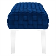 Modway Prologue Modern Woven Performance Velvet Ottoman in Navy