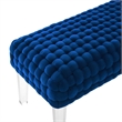 Modway Prologue Modern Woven Performance Velvet Ottoman in Navy