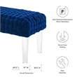 Modway Prologue Modern Woven Performance Velvet Ottoman in Navy
