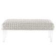 Modway Prologue Modern Woven Performance Velvet Ottoman in White
