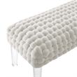 Modway Prologue Modern Woven Performance Velvet Ottoman in White
