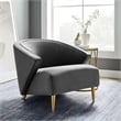Modway Odyssey Modern Performance Velvet Armchair in Gray/Gold