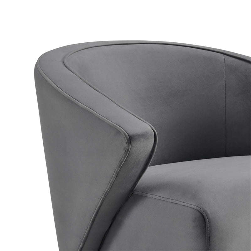 Modway Odyssey Modern Performance Velvet Armchair in Gray/Gold