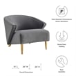 Modway Odyssey Modern Performance Velvet Armchair in Gray/Gold